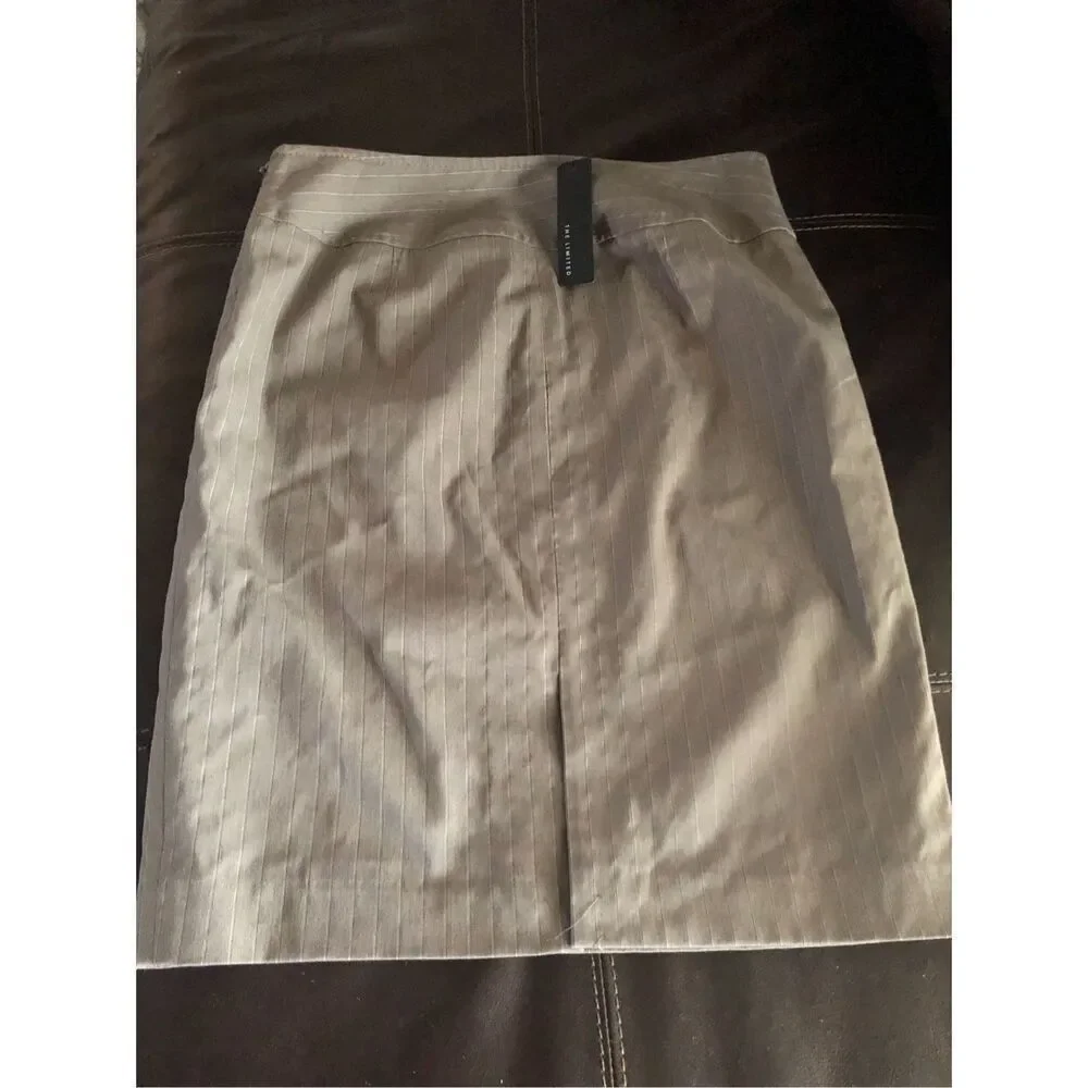 The Limited Pencil Skirt Size 2 Gray Pinstripe Career Stretch